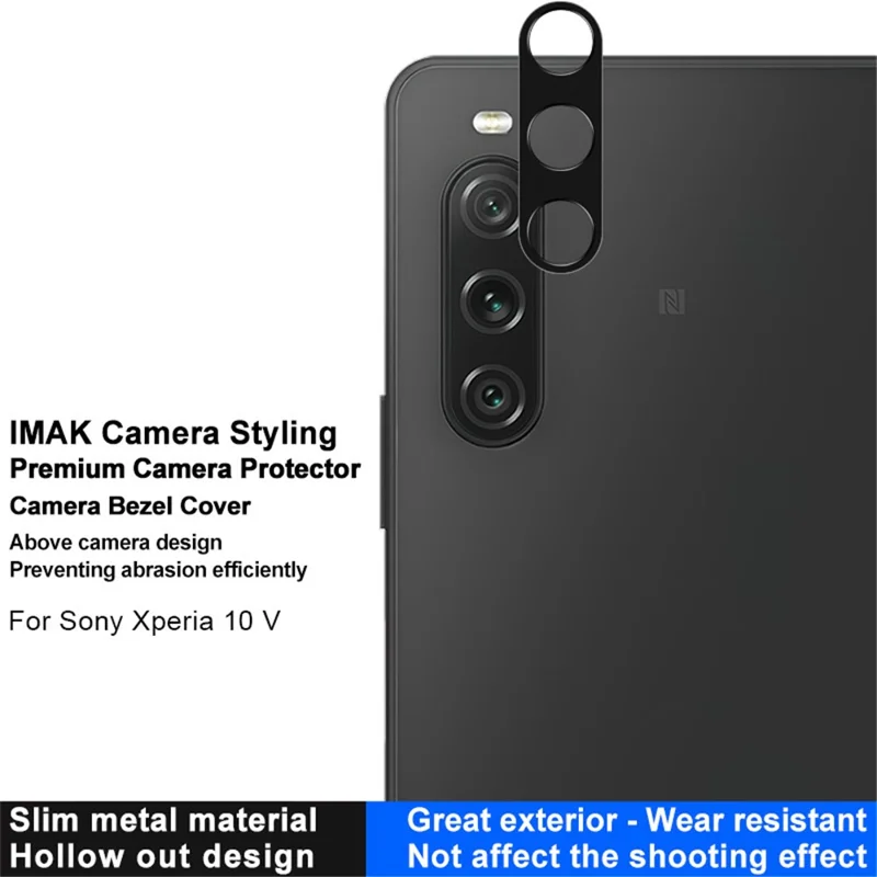 IMAK For Sony Xperia 10 V Metal Camera Lens Protector Anti-scratch Phone Rear Lens Bezel Protective Cover