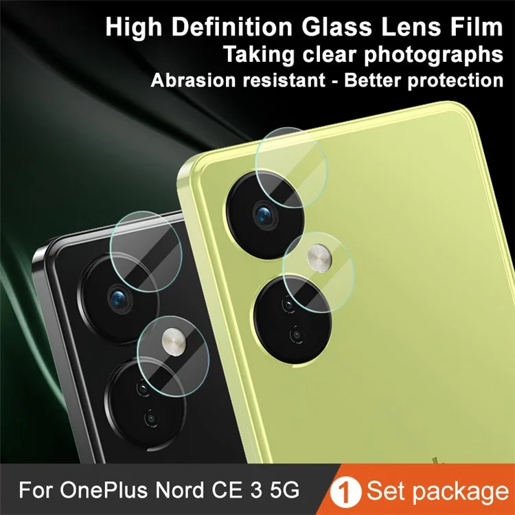 IMAK 1 Set Camera Lens Film for OnePlus Nord CE 3 Lite 5G / Nord N30 5G , Tempered Glass Phone Lens Protector