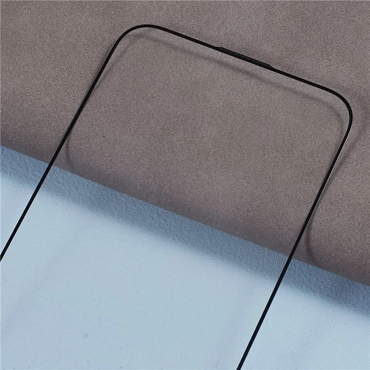Pour iPhone 15 Pro Max Écran Protecteur d'Écran à Impression Soie Plein Couvercle Colle Épaisse Film en Verre Haut Aluminum-Silicium avec Filet Anti-Poussière
