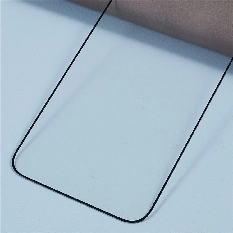 Pour iPhone 15 Pro Max Écran Protecteur d'Écran à Impression Soie Plein Couvercle Colle Épaisse Film en Verre Haut Aluminum-Silicium avec Filet Anti-Poussière