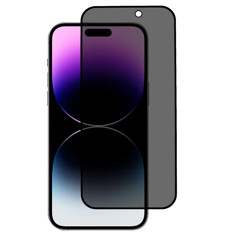 For iPhone 15 Pro Full Cover Matte Screen Protector 180-degree Anti-spy Tempered Glass Film with Anti-dust Net