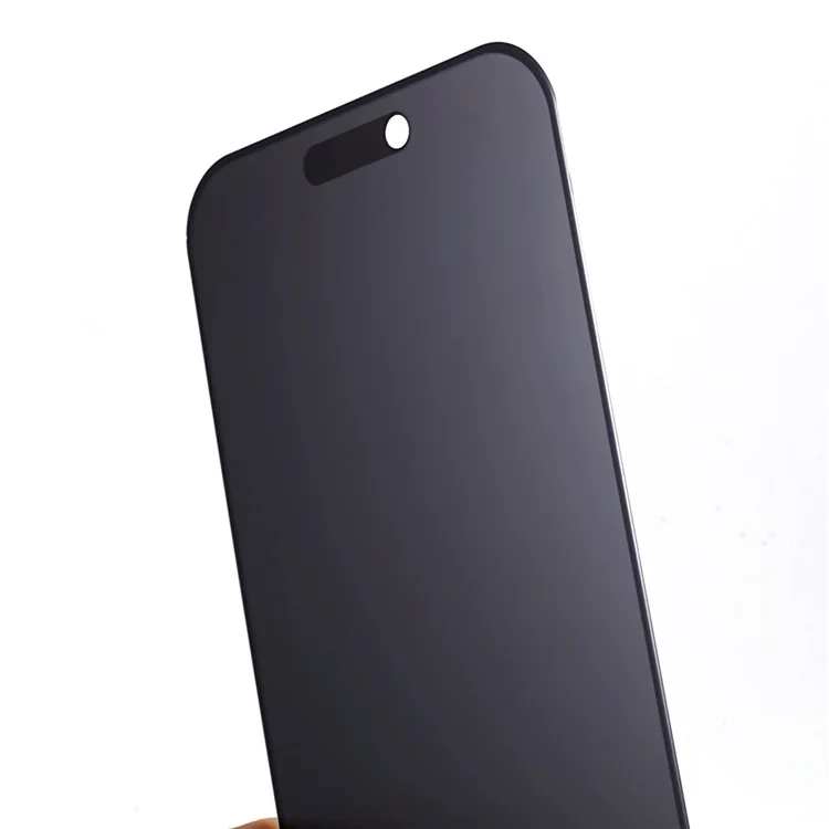 For iPhone 15 Pro Full Cover Matte Screen Protector 180-degree Anti-spy Tempered Glass Film with Anti-dust Net
