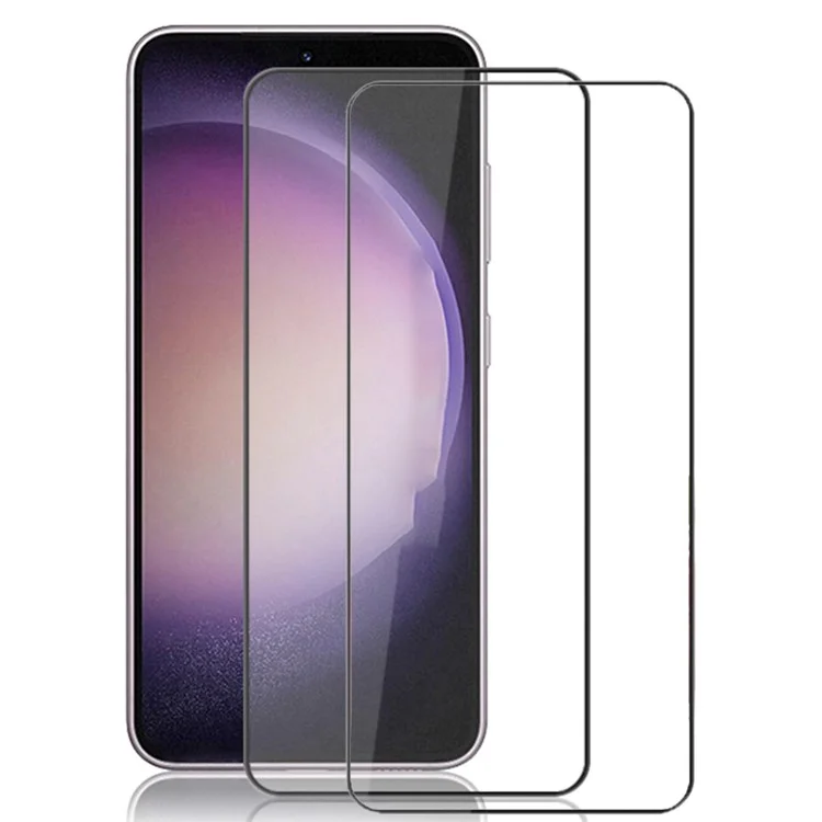 AMORUS 2 шт. HD-прозрачная защитная пленка для экрана Samsung Galaxy S23 FE, полноэкранное закаленное стеклянное шелкографическое покрытие - черный