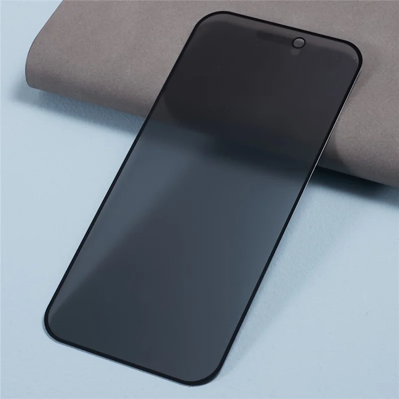 2Pcs for iPhone 15 Pro Full Cover Screen Protector 180-degree Anti-spy Matte Tempered Glass Film with Anti-dust Net