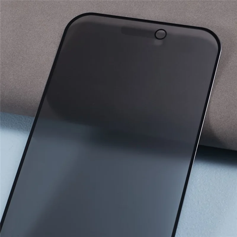 2Pcs for iPhone 15 Pro Full Cover Screen Protector 180-degree Anti-spy Matte Tempered Glass Film with Anti-dust Net
