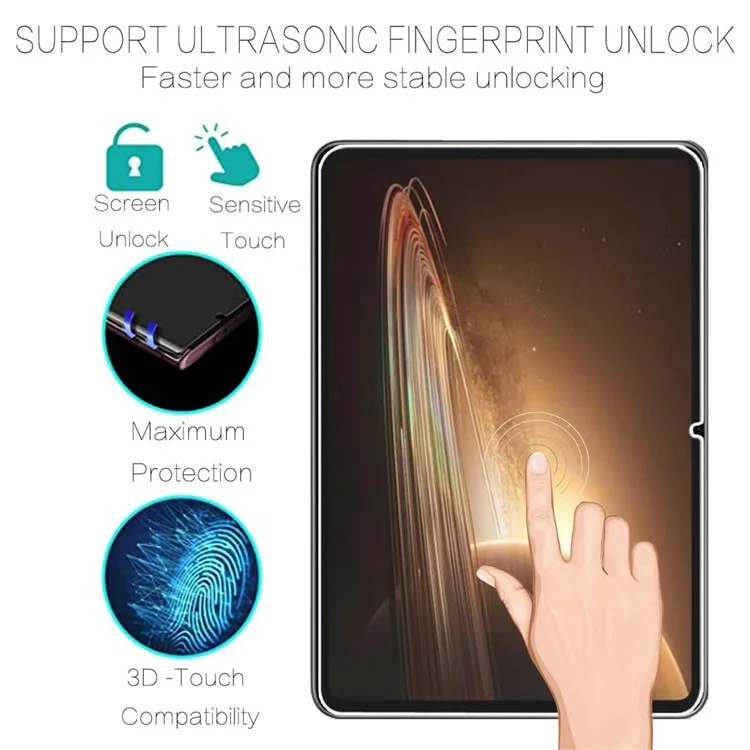 For Oppo Pad 2 Tempered Glass 2.5D Straight Edge Full Cover Tablet Screen Protector