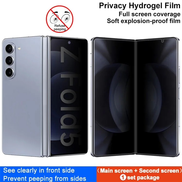 IMAK Anti-spy TPU Hydrogel Film III For Samsung Galaxy Z Fold5 5G Front + Inside Full Screen Protector