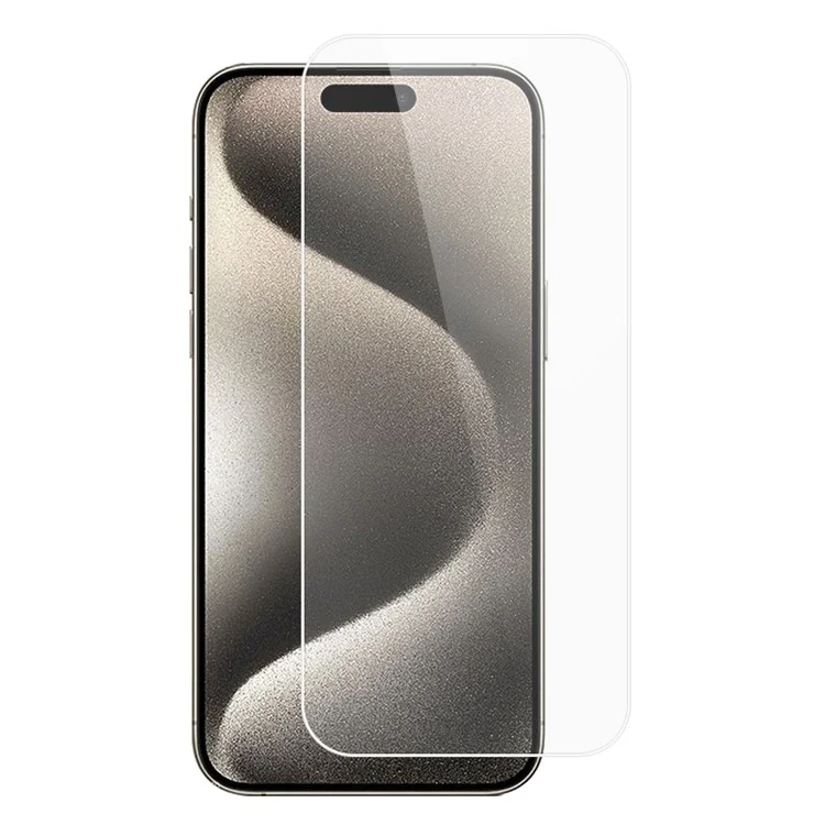 Protetor de Tela RURIHAI 0,18 mm para iPhone 15 Pro Max , Filme de Vidro de Alumínio-Silício de Borda Curva 2,5D