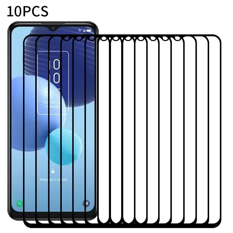 RURIHAI 10Pcs For TCL 40 SE Phone Screen Protector 2.5D 0.26mm High Aluminum-silicon Glass Secondary Hardening Film