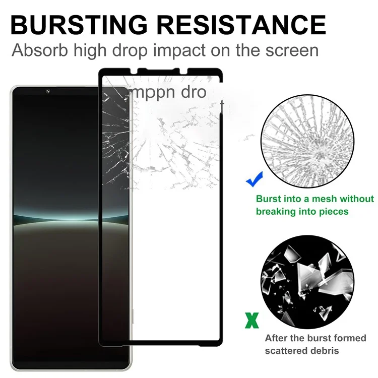 For Sony Xperia 5 V Black Edge Full Glue AGC Glass Screen Covering Film Clear Cell Phone Screen Protector