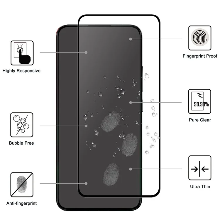Para Xiaomi 13T / 13T Pro Super Clear Protector de Pantalla de Teléfono Borde Negro Pegamento Completo Vidrio AGC Película de Cobertura de Pantalla