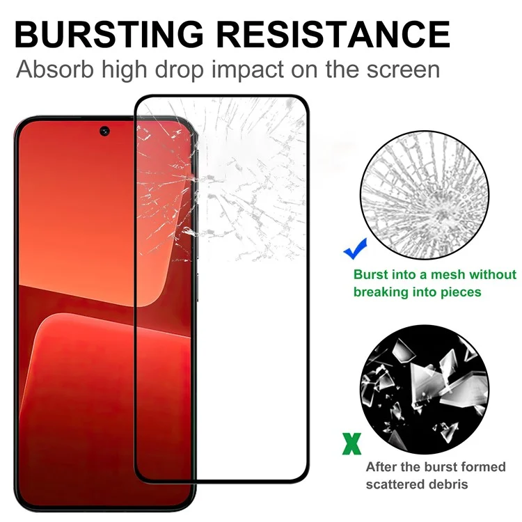 Para Xiaomi 13T / 13T Pro Super Clear Protector de Pantalla de Teléfono Borde Negro Pegamento Completo Vidrio AGC Película de Cobertura de Pantalla