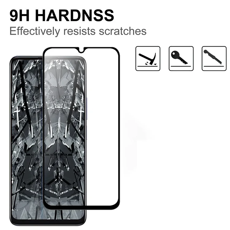 Für TCL 40 SE Handy Bildschirmschutz Schwarzer Rand Kompletter Kleber Klarer AGC-Glas Bildschirmüberzug