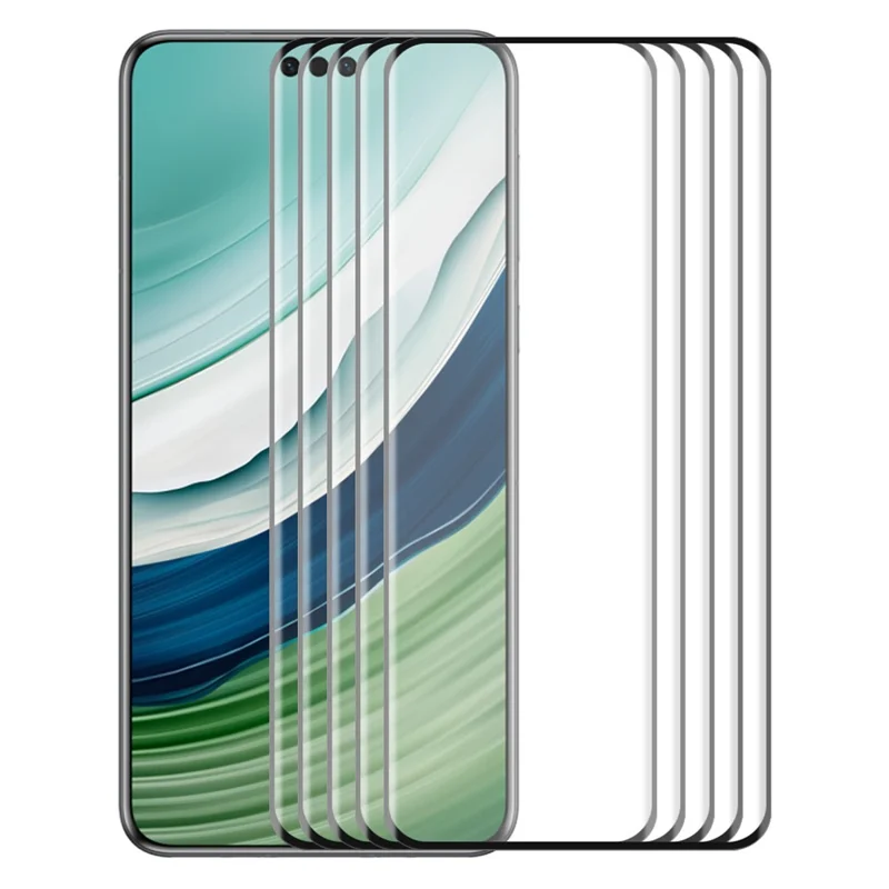 ENKAY HAT PRINCE 5PCS für Huawei Mate 60 Pro+ / Mate 60 Pro 3D Curved Tempered Glass Film Hot Bending Side Glue Full Coverage - Schwarz
