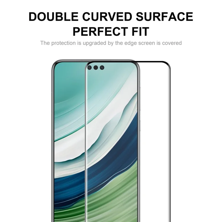 ENKAY HAT PRINCE Pellicola in vetro temperato per Huawei Mate 60 Pro+ / Mate 60 Pro Colla laterale 3D Bordo curvo Screen Protector - Nero