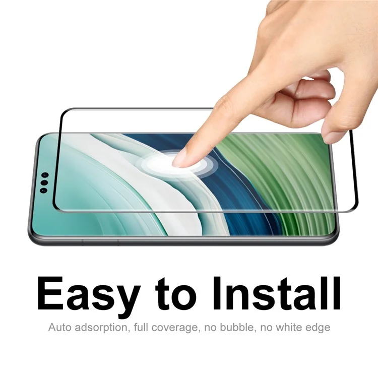 ENKAY HAT PRINCE Pellicola in vetro temperato per Huawei Mate 60 Pro+ / Mate 60 Pro Colla laterale 3D Bordo curvo Screen Protector - Nero
