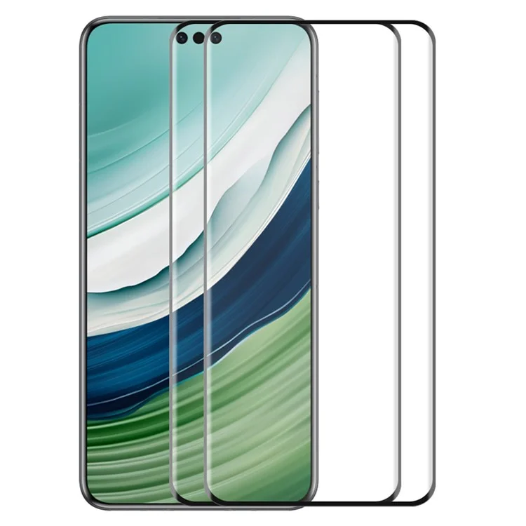 ENKAY HAT PRINCE 2PCS per Huawei Mate 60 Pro+ / Mate 60 Pro Pellicola in vetro temperato curvo 3D Hot Bending Side Glue Screen Protector - Nero