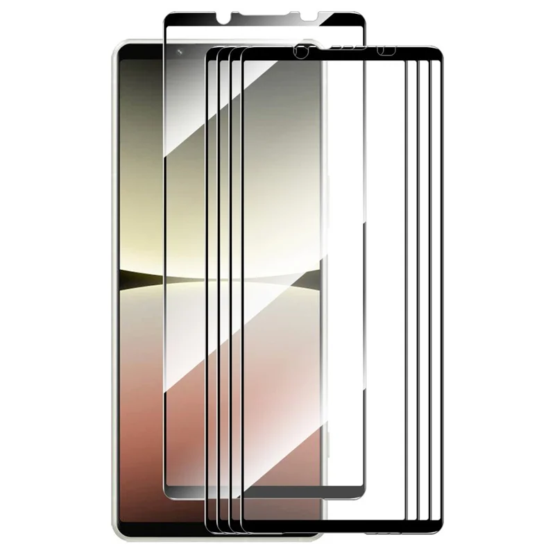 ENKAY HAT PRINCE 5Pcs para Sony Xperia 5 V Silk Print Screen Protector 9H High Aluminium-silicon Glass 2.5D Film