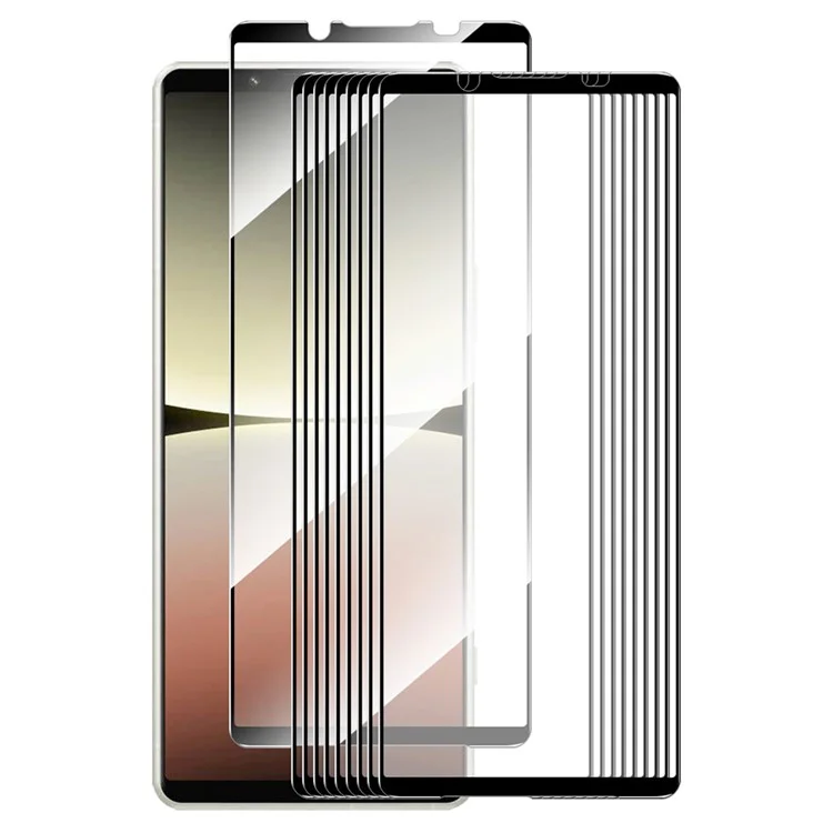ENKAY HAT PRINCE 10Pcs for Sony Xperia 5 V Screen Protector 0.26mm 9H 2.5D Silk Print High Aluminium-silicon Glass Film