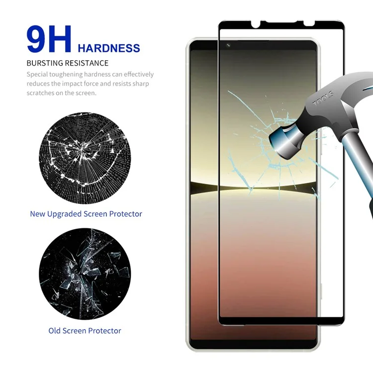 ENKAY HAT PRINCE 10Pcs for Sony Xperia 5 V Screen Protector 0.26mm 9H 2.5D Silk Print High Aluminium-silicon Glass Film