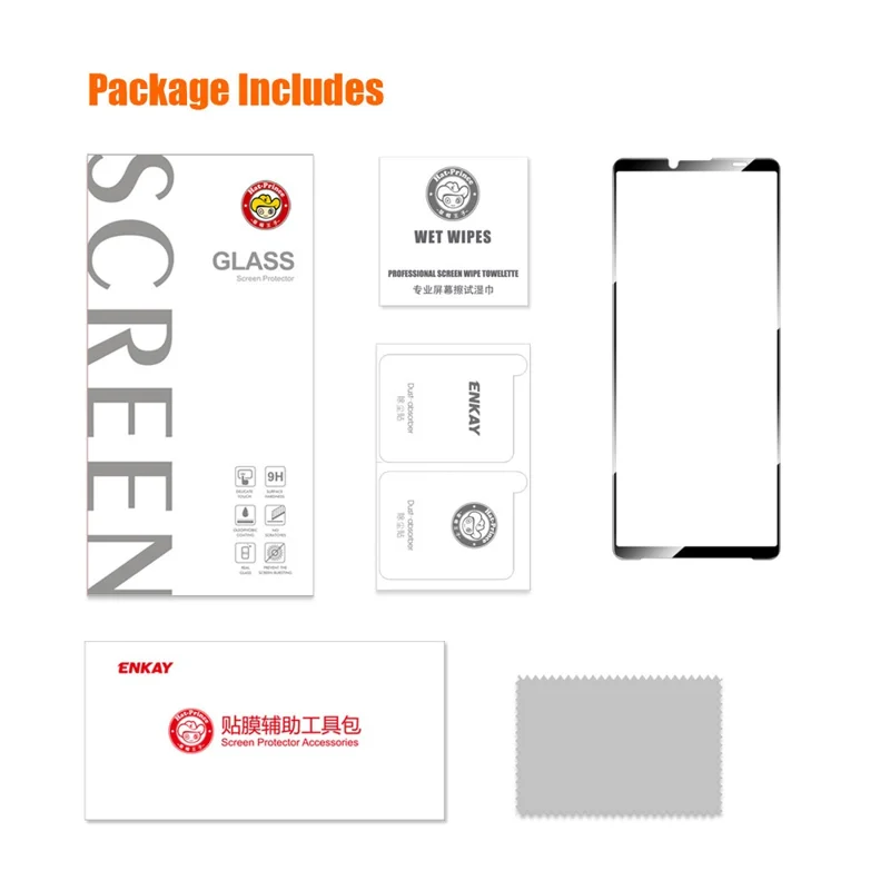 ENKAY HAT PRINCE Silk Print 9H Screen Protector para Sony Xperia 10 V 2.5D High Aluminium-silicon Glass Film
