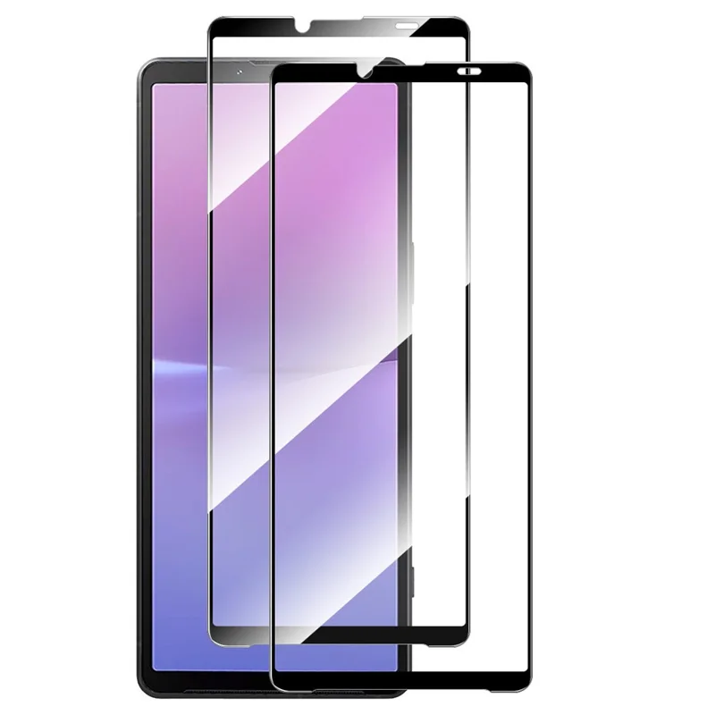 ENKAY HAT PRINCE 2Pcs 0.26mm Screen Protector for Sony Xperia 10 V Silk Print 2.5D High Aluminium-silicon Glass Film