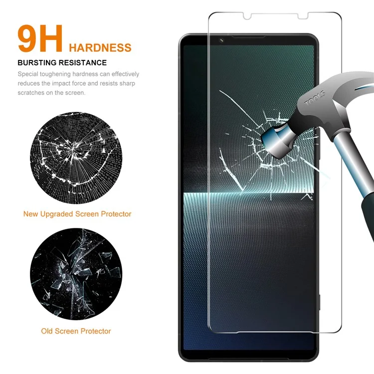 ENKAY HAT PRINCE Per Sony Xperia 1 V Protezione dello schermo anti-graffio 2.5D vetro in alluminio-silicio 9H