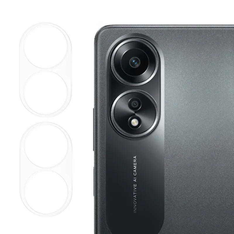 2Pcs For Oppo A58 4G Tempered Glass Camera Lens Protector 3D Arc Edge Scratch Resistant Clear Lens Film