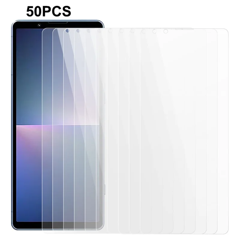 50PCS Phone Screen Film For Sony Xperia 5 V , 0.3mm 2.5D Anti-Scratch Tempered Glass Screen Protector