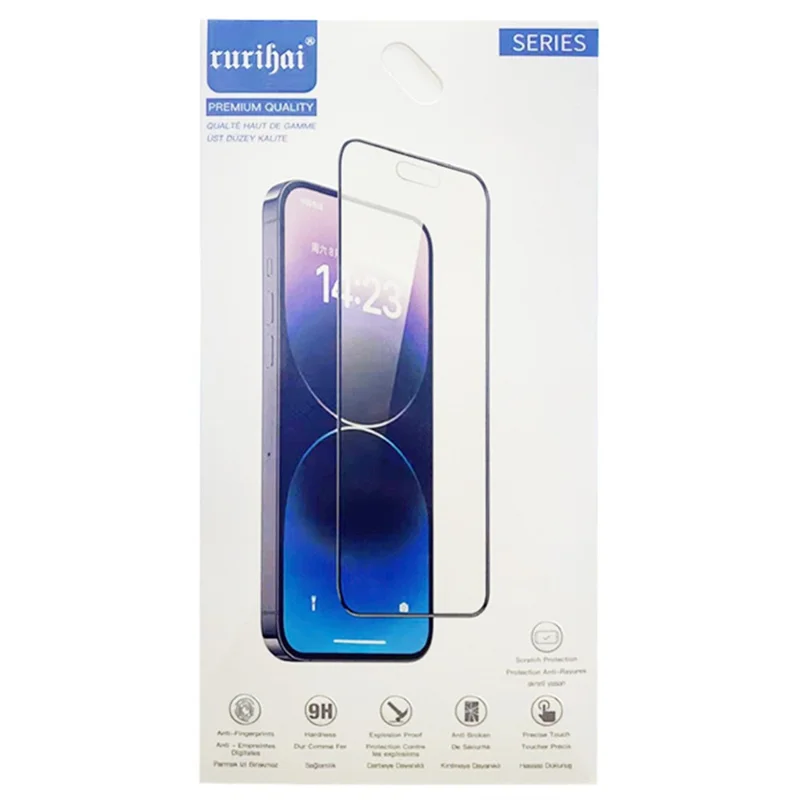 RURIHAI Screen Protector for iPhone 15 , Secondary Hardening Explosion-proof High Aluminum-silicon Glass 0.26mm 2.5D Film
