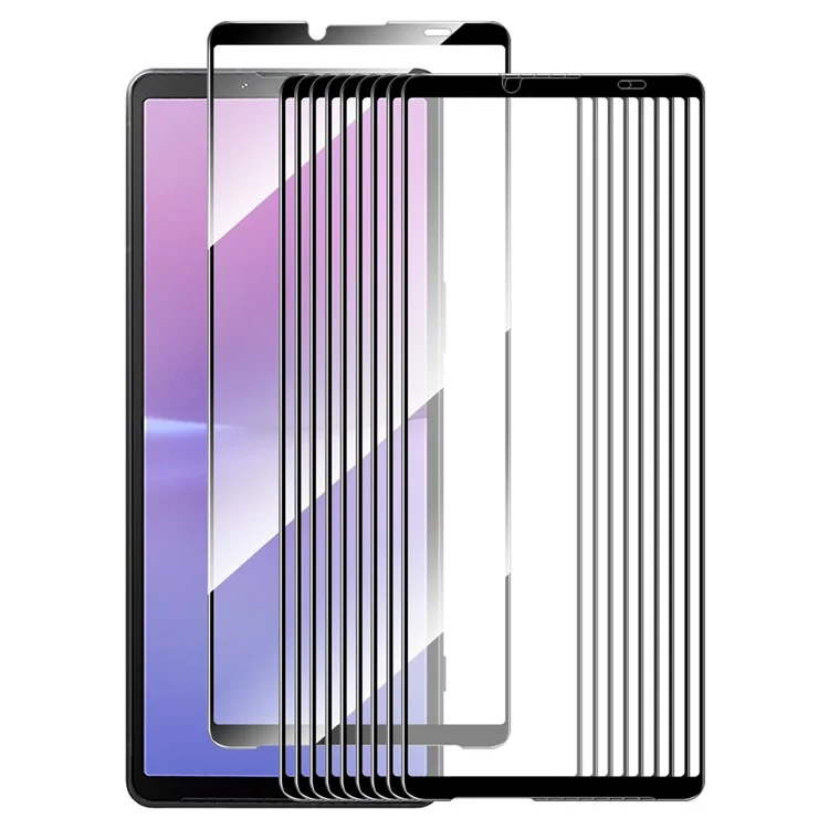 ENKAY HAT PRINCE 10Pcs 0.26mm Screen Protector for Sony Xperia 10 V , 9H 2.5D Silk Printing High Aluminium-silicon Glass Film