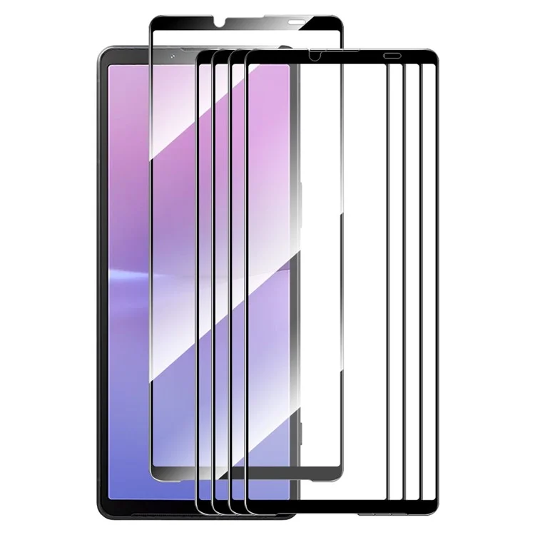 ENKAY HAT PRINCE 5Pcs for Sony Xperia 10 V High Aluminium-silicon Glass Film Clear 9H 2.5D Silk Printing Screen Protector