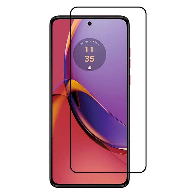 Pellicola in vetro temperato per Motorola Moto G84 5G / OPPO Reno2, Bordo nero Stampa in seta Protettore dello schermo full glue full screen