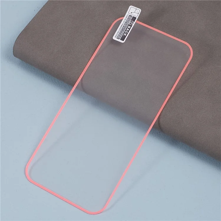 Para iPhone 15 Plus Luminous Medium Alumina Glass Film Ultra Clear Full Glue Screen Protector - Rose Pink