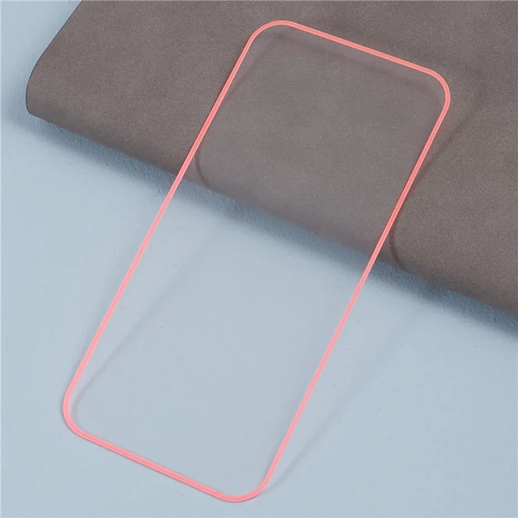 Para iPhone 15 Plus Luminous Medium Alumina Glass Film Ultra Clear Full Glue Screen Protector - Rose Pink