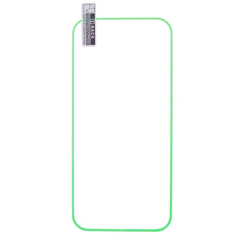 For iPhone 15 Plus Luminous Medium Alumina Glass Film Ultra Clear Full Glue Screen Protector - Green