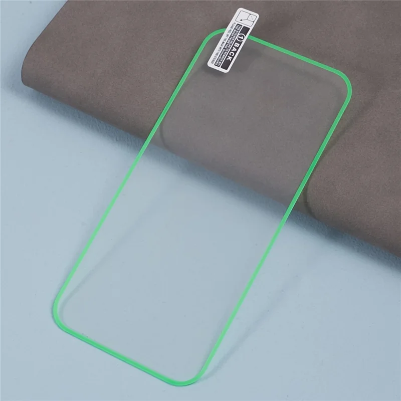 For iPhone 15 Plus Luminous Medium Alumina Glass Film Ultra Clear Full Glue Screen Protector - Green