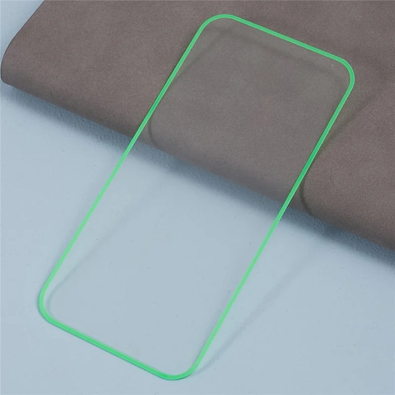 For iPhone 15 Plus Luminous Medium Alumina Glass Film Ultra Clear Full Glue Screen Protector - Green