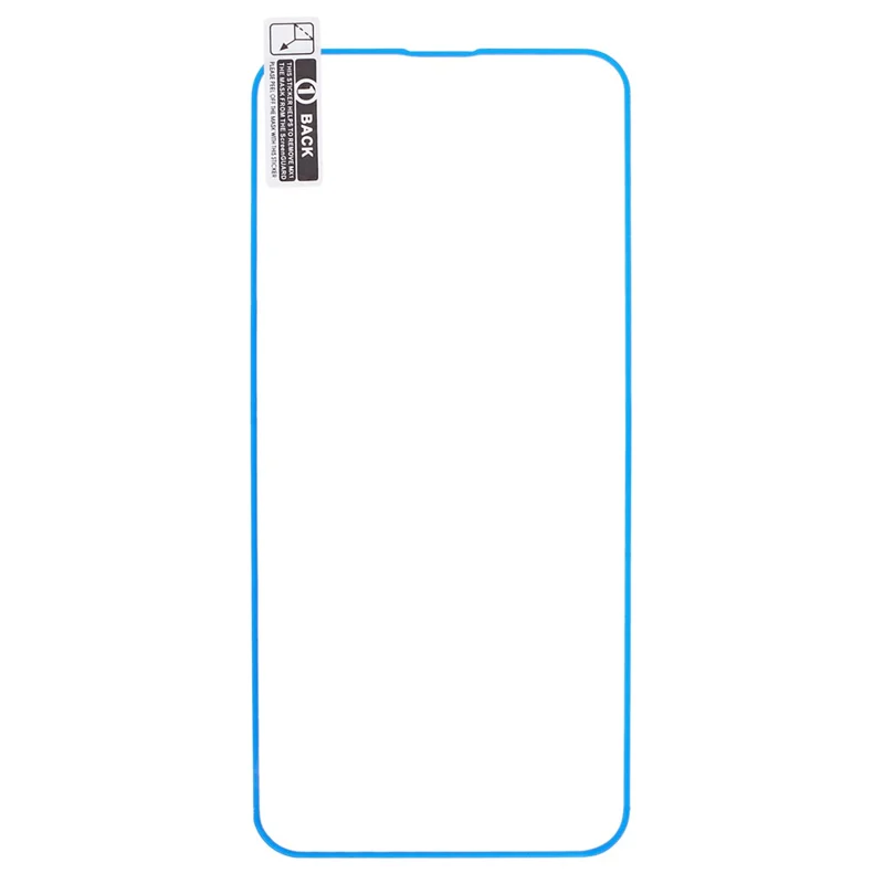 For iPhone 14 Plus Dustproof Phone Screen Protector Luminous Edge Medium Alumina Tempered Glass Film - Blue