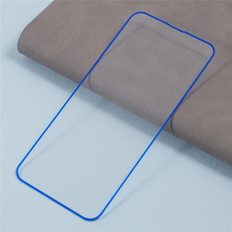 For iPhone 13 Medium Alumina Tempered Glass Film Luminous Edge Phone Screen Protector - Blue
