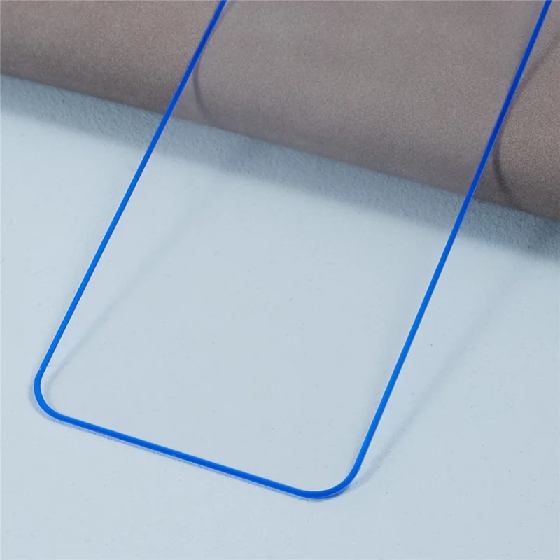 For iPhone 13 Medium Alumina Tempered Glass Film Luminous Edge Phone Screen Protector - Blue