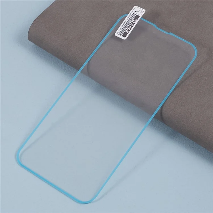 Para iPhone 13 Película de Vidrio Templado de Alúmina Media Protector de Pantalla de Teléfono de Borde Luminoso - Azul Bebé