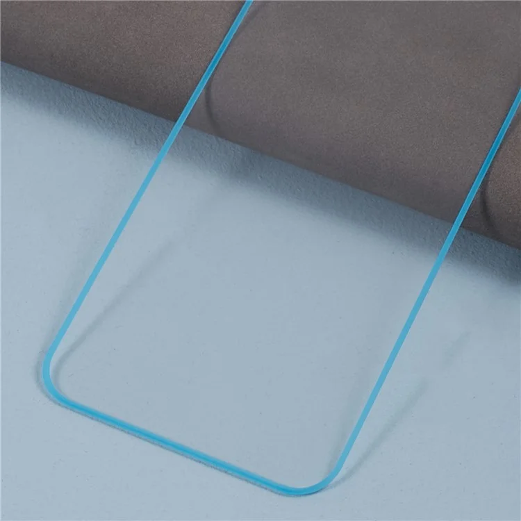 Para iPhone 13 Película de Vidrio Templado de Alúmina Media Protector de Pantalla de Teléfono de Borde Luminoso - Azul Bebé