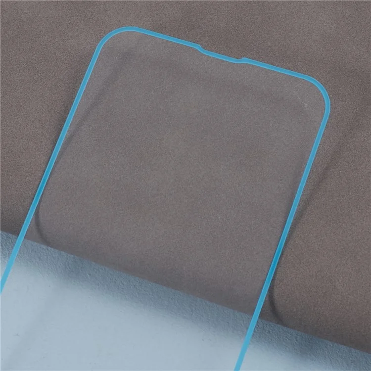 Para iPhone 13 Película de Vidrio Templado de Alúmina Media Protector de Pantalla de Teléfono de Borde Luminoso - Azul Bebé