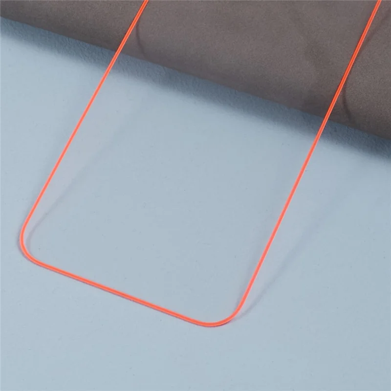 For iPhone 13 Medium Alumina Tempered Glass Film Luminous Edge Phone Screen Protector - Red