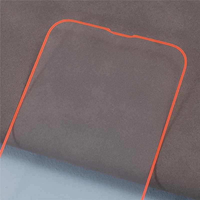 For iPhone 13 Medium Alumina Tempered Glass Film Luminous Edge Phone Screen Protector - Red