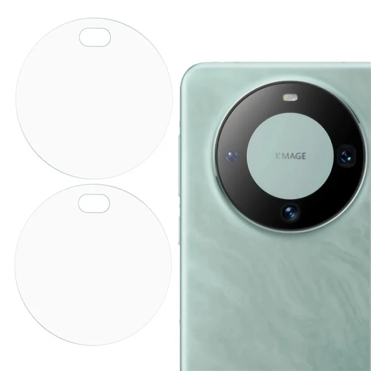 2 Stück Kameraobjektiv-Schutz für Huawei Mate 60 Pro / Mate 60 Pro+, transparenter 2,5D-Bogenrand-Tempered-Glass-Rücklinsenfilm