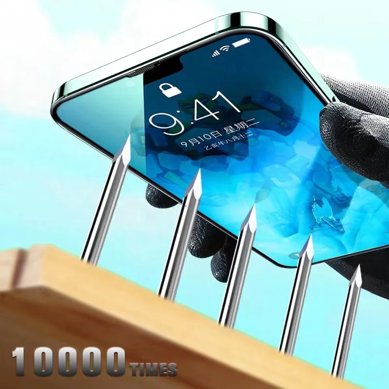 Für iPhone 15 Pro Max Vollständige Abdeckung Gehärtetes Glas Film Splitterfreier HD Bildschirmschutz mit Staubschutznetzen