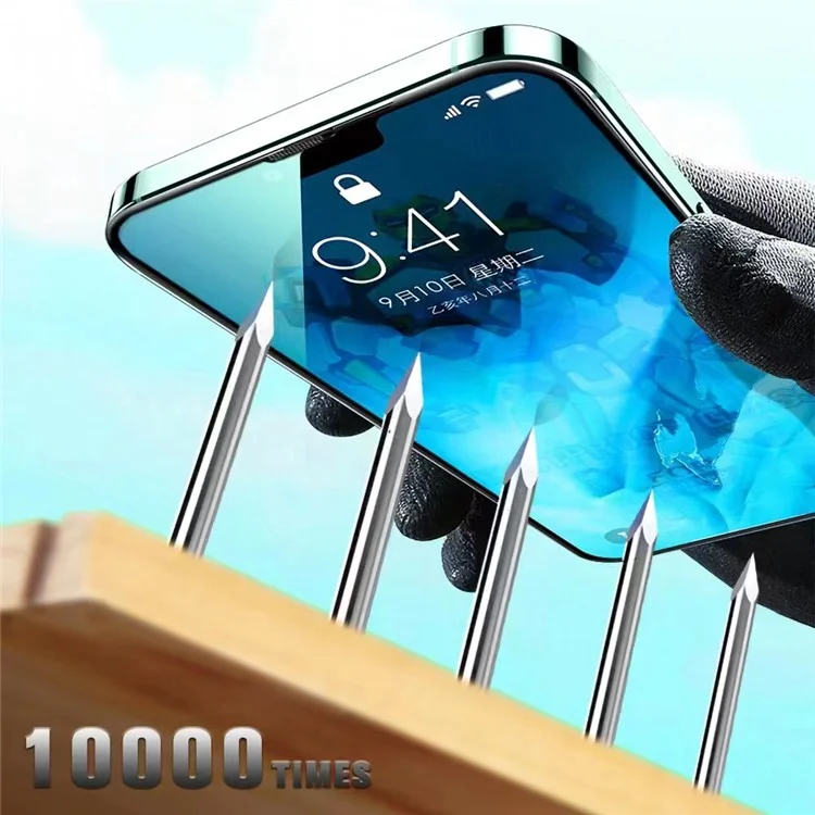 For iPhone 15 Screen Protector Tempered Glass Full Cover Anti-explosion Clear Film with Anti-dust Net