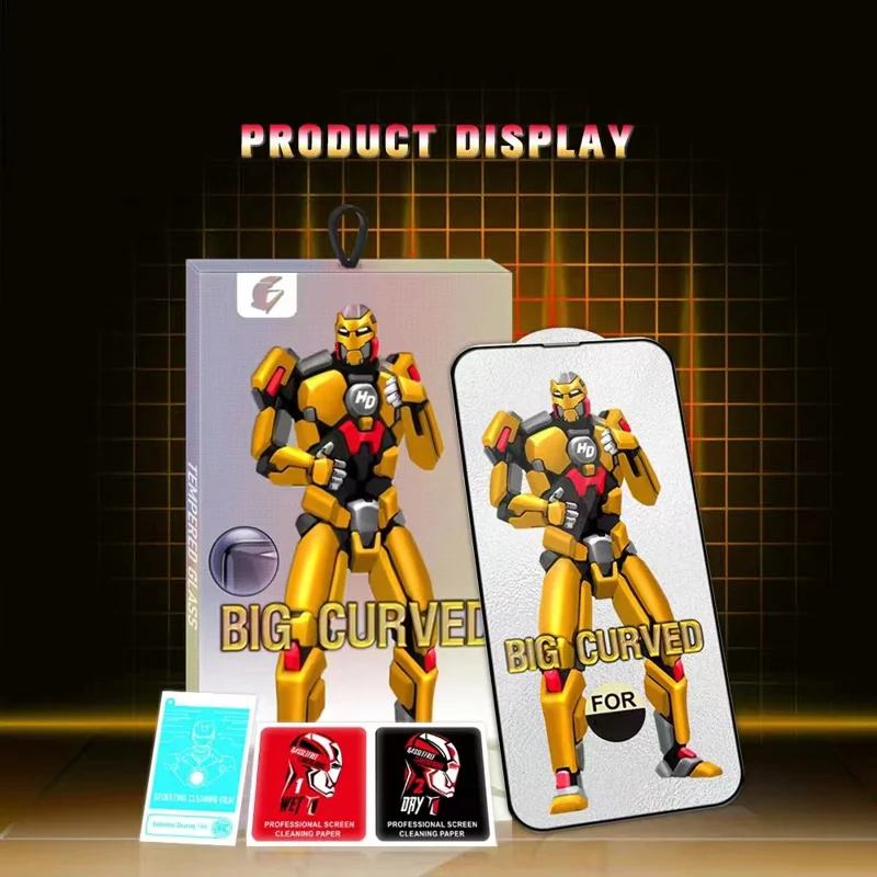 For iPhone 15 Pro Full Coverage Tempered Glass Film HD Clear Big Arc Edges Screen Protector